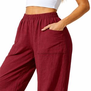 Pantalones Cargo Casuales para Mujer, Corte Regular, con Bolsillos, Ligeros, Suaves, Transpirables, Ecológicos, de Poliéster/Algodón, Cómodos - Product Image 4