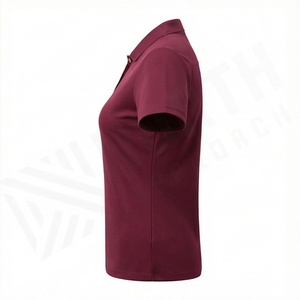 Camiseta de Golf Personalizada para Mujer, Corte Ajustado, Cuello Tipo Polo, Manga Corta, Colores Personalizados, Ropa Premium A - Product Image 3