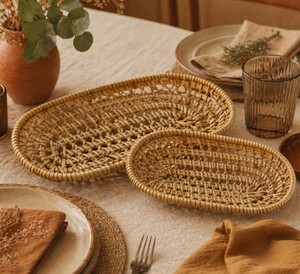 Bandeja de Servir de Ratán Natural de Alta Calidad, Hecha a Mano, Elegante, para Cocina, Almacenamiento y Organización del Hogar - Product Image 4