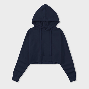 Nouvel Arrivage – Sweat à Capuche Court Femme Hiver 100% Coton Manches Longues Haute Qualité Respirant Logo Imprimé Devant Uni - Product Image 2