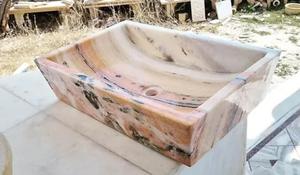 Lavabo de Mármol Natural de Lujo, Lavabo Rectangular de Piedra para Baño, Lavabo de Encimera, Lavabo de Mármol Hecho a Mano - Product Image 2