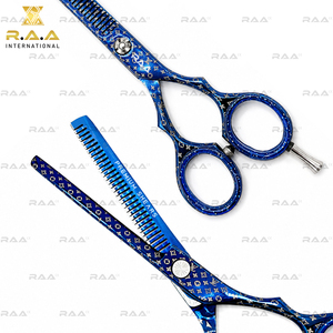 Tijeras de Peluquería Profesionales para Adelgazar el Cabello, Acero Inoxidable Japonés, Titanio Azul, Cuchillas de Corte de Larga Duración - Product Image 6