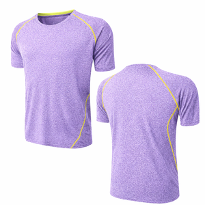 Custom knitted light purple Cotton men T <b>Shirts</b> Short Sleeve Breathable quickdry gym workout athletic fit t <b>shirt</b> casual wear - Product Image 1
