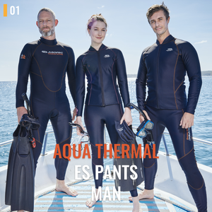 Pantalon long en polaire thermique à séchage rapide Aropec Aqua, taille haute, avec protection Supratex aux genoux et aux hanches, pour la plongée et le surf, OEM/ODM - Product Image 2