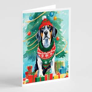 Bluetick Coonhound Cartes de vœux de Noël Lot de 8 capricieux A7 Taille 5x7 Cartes vierges avec enveloppes - Product Image 1