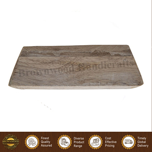 Plateau de service en bois de manguier sculpté à la main de qualité supérieure, forme rectangulaire personnalisable, fourniture directe d'usine pour les restaurants et les hôtels - Product Image 3