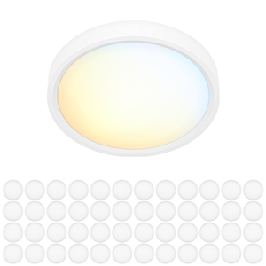 Plafonnier encastré à profil bas, rond de 5 pouces, LED, fin, à montage en surface, blanc - Product Image 1