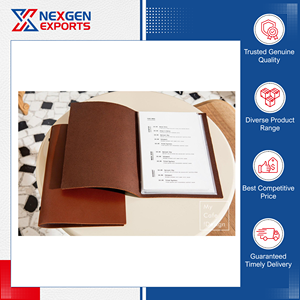 Porte-menu de restaurant en cuir PU écologique fait main, style vintage, qualité inégalée, quantité en gros disponible, minimaliste - Product Image 6