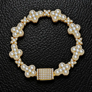 <b>Iced</b> <b>Out</b> Clover Bracelet Luxury Diamond Tennis <b>Chain</b> Hip Hop Bling Jewelry Statement Bracelet For Men Women - Product Image 3