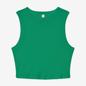 Camiseta Corta de Mujer, Cuello Redondo, Color Sólido, Tejida, Informal, Corte Regular, Ecológica, Antiarrugas, Transpirable - Product Image 3