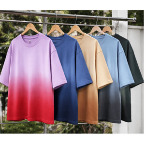 Camiseta Urbana de Lujo, Estilo Oversize, Ombre, 240 GSM, Algodón de Alta Densidad, Efecto Degradado, Informal y Moderna - Product Image 2