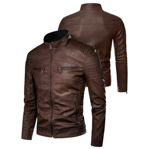 Chaqueta de Cuero Genuino Personalizada para Hombre, Estilo Motero, Fabricante OEM ODM, Logotipo Personalizado Disponible, Pedidos al por Mayor - Product Image 3