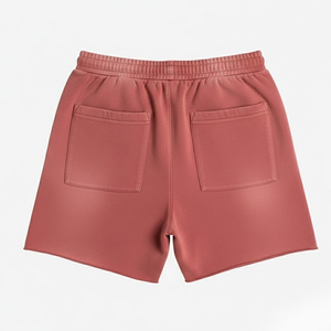 Shorts décontractés pour hommes, couleur unie, effet soleil, service OEM, dernier design, sur mesure, style vintage, shorts en coton délavé au soleil. - Product Image 2