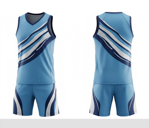 Maillot de basket-ball de haute qualité en sublimation, séchage rapide, respirant, en polyester, avec short, vêtements de sport d'équipe pour hommes, femmes et jeunes - Product Image 1