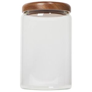 Clear <b>Glass</b> Modern Luxury <b>Storage</b> Jars Wooden Lids Dishwasher Safe for Coffee Beans Tea Leaves Sugar Spices Herbs Flour Baking - Product Image 3
