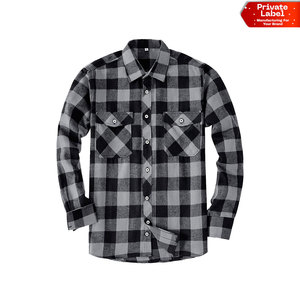Bulk Custom Men Flannel Shirt Pearl Snap Button Plaid Shirt Custom Men Flannel Shirt Slim Fit Cotton <b>Checkered</b> <b>Top</b> Wholesale - Product Image 1