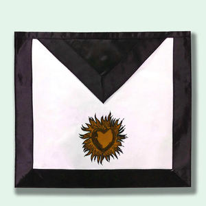 Juego de delantales de oficial del Rito de York, delantales masónicos de cuero hechos a mano, delantales masónicos clásicos de algodón blanco - Product Image 6