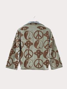 Bohemian Soft <b>Velvet</b> Embroidered <b>Jacket</b> with Geometric Pattern Full Sleeve Stand Collar Artisan <b>Women's</b> Winter Outerwear - Product Image 2