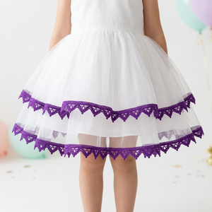 10mm Violet Floral Guipure GPO Lace Trim Customizable Exporter 20 Meter Packing for Hairbands Boutiques Gift Wrap <b>Cards</b> Decor - Product Image 5
