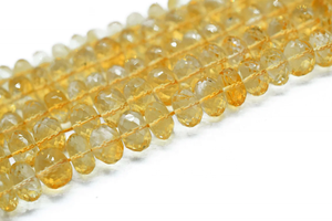 Cuentas de Rondelle facetadas de citrino natural de 6-8mm para hacer joyas, cuentas de citrino elegantes - Product Image 3