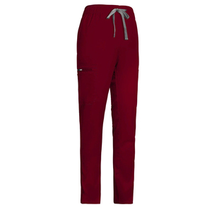 Pantalon de travail médical uni de haute qualité, coupe droite, taille élastique, grande taille, multi-poches, tricoté, pour salon de beauté - Product Image 3