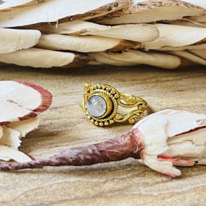 High Demand Vintage Quartz <b>Ring</b> Filigree Bedded Texture Brass <b>Ring</b> <b>Statement</b> 18k Gold Plated <b>Ring</b> Handmade Womens Wholesale <b>Ring</b> - Product Image 5