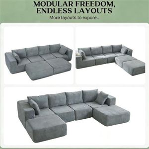 Divano Componibile Grigio Scuro per Soggiorno - Product Image 3