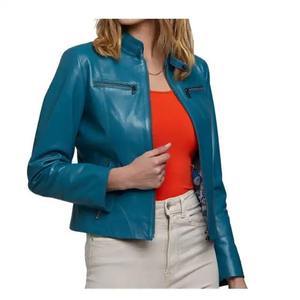 Casual Clothing Women <b>Leather</b> <b>Jackets</b> Trendy Colorful Stylish Slim Fit Fashion Outerwear Autumn <b>Winter</b> Modern <b>Leather</b> Coat - Product Image 3