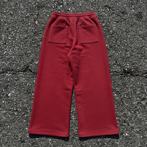 Pantalones de chándal de forro polar para hombre, con cordón en la cintura, bordados, desgastados, de pierna ancha, 500 GSM, para invierno - Product Image 3