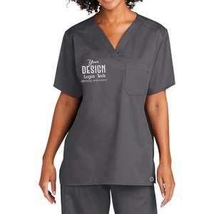 Camisetas Médicas Unisex Personalizadas WW3160 con Cuello en V y Bolsillo, Logotipos y Textos Bordados, Uniformes de Hospital Multicolores - Product Image 2