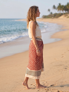 Pañuelo Sarong de Algodón Hecho a Mano al por Mayor, con Estampado Floral y de Hojas, Largo, para Playa, Estilo Boho, Cubre Traje de Baño, Esencial para Viajes de Verano en Resorts Tropicales - Product Image 3