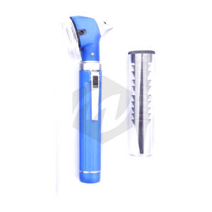 ชุดตรวจหูแบบพกพาไฟเบอร์ออปติกมินิโอโตสโคปสีน้ำเงิน พร้อมไฟ LED สว่าง น้ำหนักเบา อุปกรณ์ตรวจหูแบบมือถือ - Product Image 2