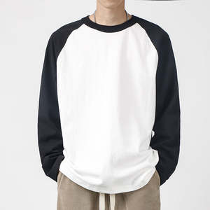 T-shirt coupe courte ample en tissu épais avec manches raglan contrastantes - Product Image 6