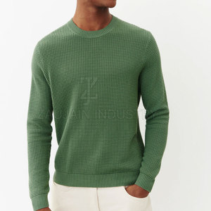 Haut en tricot gaufré respirant pour homme, chemise légère texturée à manches longues, vêtement décontracté basique, tissu doux, coupe classique, usage quotidien - Product Image 3