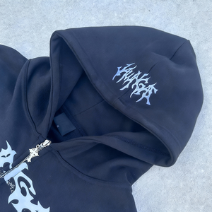 Wholesale Price 100% Cotton Premium Quality Streetwear Zipper Sweatshirt Customized Screen Printed Y2K <b>Zip</b>-<b>Up</b> <b>Hoodies</b> for Unisex - Product Image 5