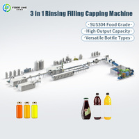 Machine de remplissage automatique à faible coût 3-en-1 (lavage, remplissage, bouchage) pour 200ml-2000ml, idéale pour le beurre de cacahuète