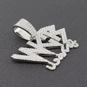 เครื่องประดับฮิปฮอป จี้เพชรโมอิสซาไนต์สำหรับผู้ชาย ตัวอักษรชื่อแบบสั่งทำ เงินแท้ 925 ประดับเพชรเต็มชิ้น สวมใส่ได้ทุกวัน - Product Image 4