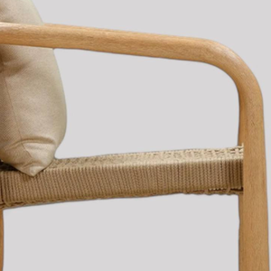 Sillón Individual de Madera y Cuerda con Diseño Minimalista para Decoración del Hogar - Product Image 6