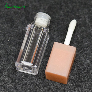 Tube de brillant à lèvres personnalisé par le fabricant avec couvercle carré arrondi, flacon rechargeable de 7 ml pour liquide pailleté, bouteille PET écologique, usine de fabrication - Product Image 1