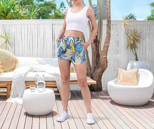 Shorts de plage décontractés pour femmes 2026, fabriqués sur mesure, en tissu polyester sublimé, respirant, séchage rapide, coupe-vent - Product Image 3