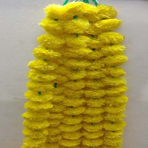 New Arrival Alam High Quality Waterproof Plastic Artificial Marigold <b>Garland</b> Wedding Backdrops Wreaths Ball Flower String - Product Image 3