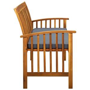 ม้านั่งในสวนสีเทาเข้มพร้อมไม้อะคาเซียสีน้ำตาลและม้านั่งสำหรับลานบ้านทำจากโพลีเอสเตอร์ 100% - Product Image 4