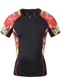 Camiseta de Compresión Rash Guard de Primera Calidad OEM para Hombre, Sublimada, de Spandex, para Gimnasio, Fitness, Surf, Buceo, RRI-RH-01 - Product Image 6