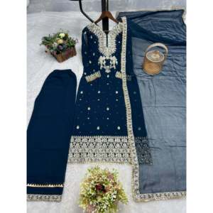 Ensemble de costume élégant pour femmes, haut et bas magnifiques avec dupatta fantaisie pour les fêtes - Product Image 5