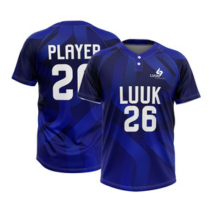 เสื้อเบสบอลสั่งทำขายส่งแบบ 2 กระดุม  ชุดทีมแบบซับลิเมชั่นเต็มตัว แห้งเร็ว ระบายอากาศได้ดี ผลิตจากโพลีเอสเตอร์ รับผลิตเสื้อผ้ากีฬาแบบ OEM - Product Image 3