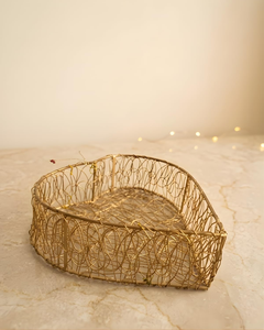 Heart Shape Premium Gold Metal Wire <b>Storage</b> Tray Decorative Rectangular Organiser Basket for Kitchen, Bathroom, Gift <b>Hampers</b> - Product Image 4