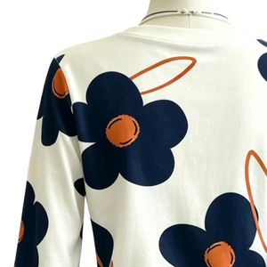 Haut décontracté à manches longues et col rond pour femmes, imprimé floral, doux et confortable, à porter au quotidien, vêtements de mode printemps-automne, moderne - Product Image 4