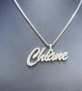 Moissanite <b>Custom</b> <b>Name</b> Letter Pendant <b>Necklace</b> For Women Script Letter Hip Hop Jewelry 925 Silver Rapper Bling Iced Out Pendant - Product Image 1