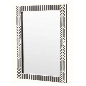 Miroir mural rectangulaire avec cadre à motifs géométriques pour montage mural, couloir, salon, chambre, salle de bain, décoration intérieure - Product Image 3