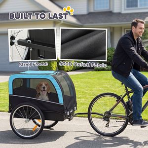 Rimorchio per Bicicletta per Cani con Ruote da 20 Pollici, Sgancio Rapido e Bandiera Riflettente - Carrello per Animali Domestici - Product Image 5